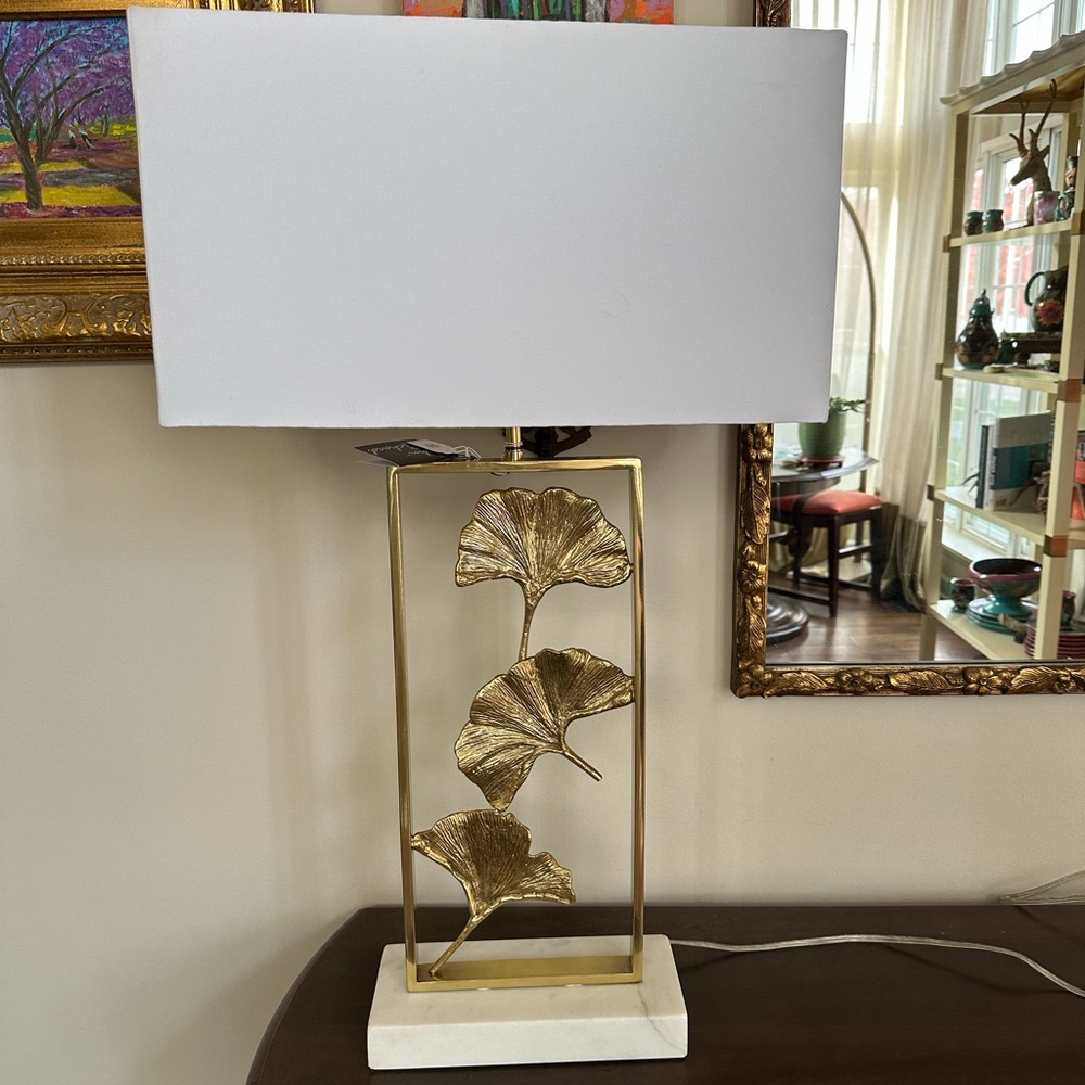 John Richard Brass Gingko Lamp
